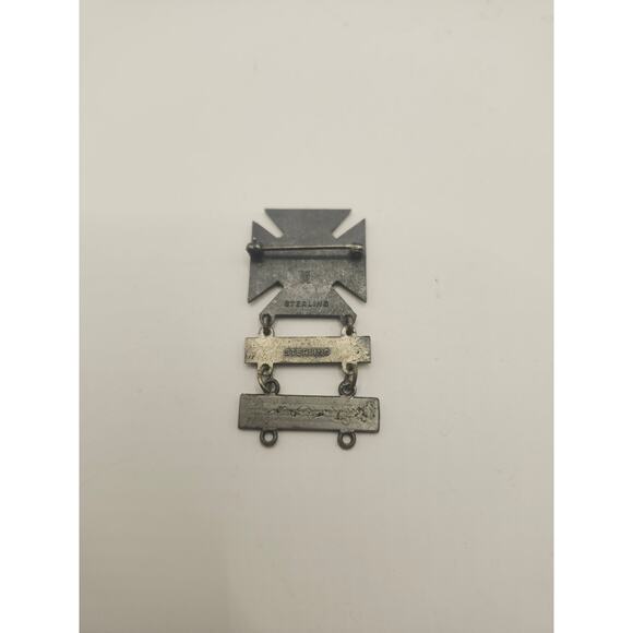 WWII US Army Marksman Qualification Badge Rifle Carbine Bars Sterling Silver - Picture 2 of 4